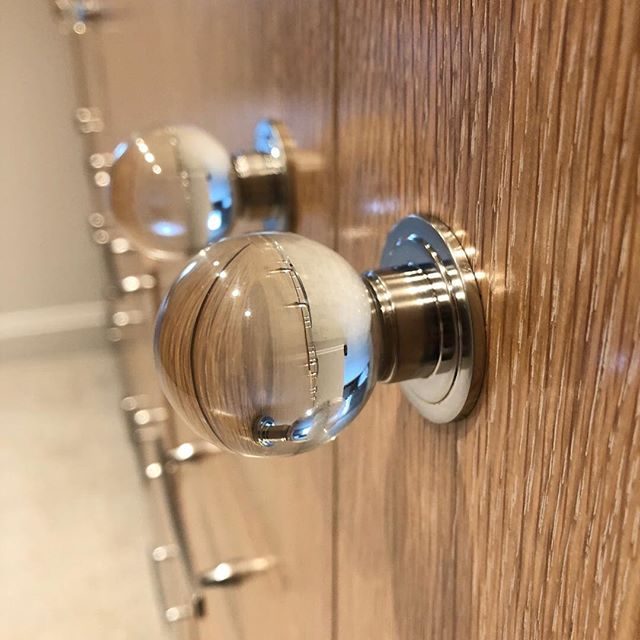crystal cabinet knob in burnished nickel