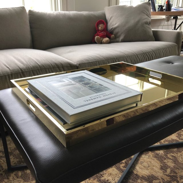 Check out this special custom fabricated coffee table tray