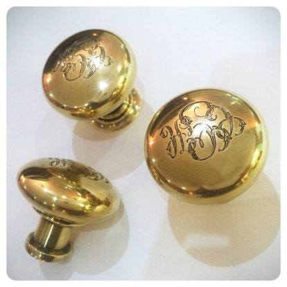 monogram knobs for a client in highland park, il | burnished light ...